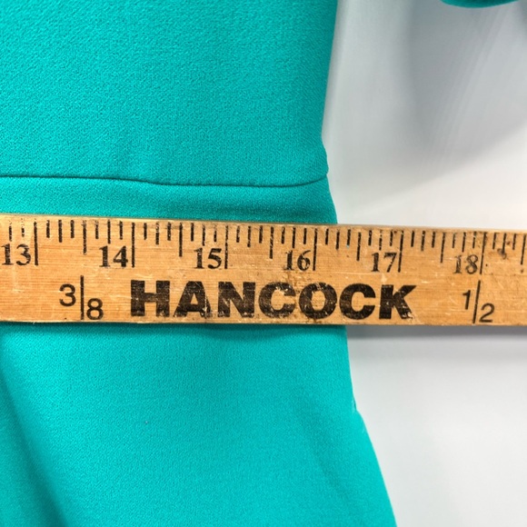 Donna Morgan Seafoam Green V Neck Fit & Flare with Pockets Zip Back Size 10 - Picture 4 of 12